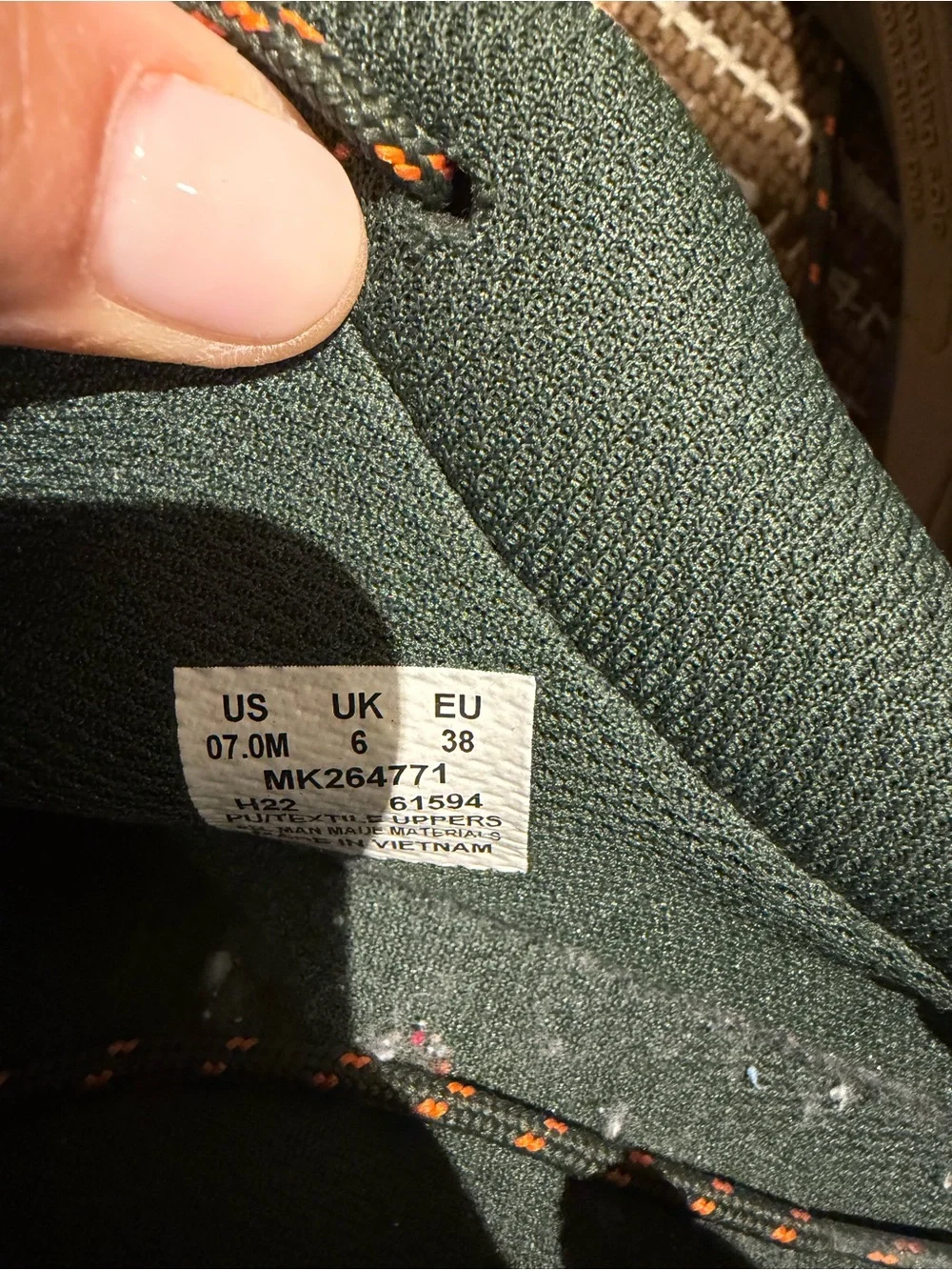 Merrell Men's Olive Gray Trail Runners with Orange Accents